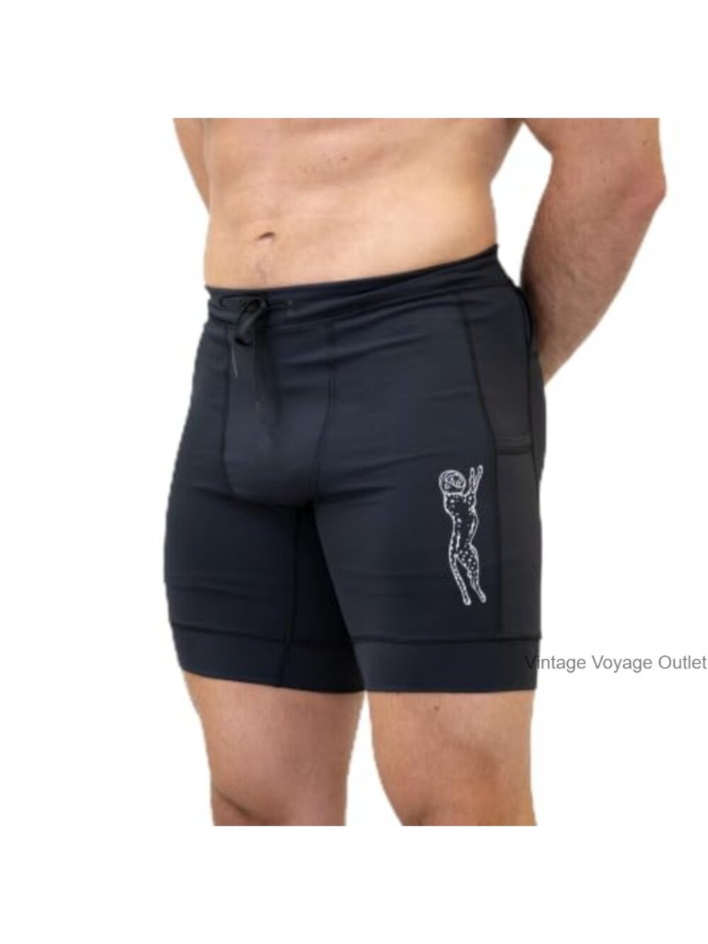 Men's Compression Shorts with Pockets Drawcord